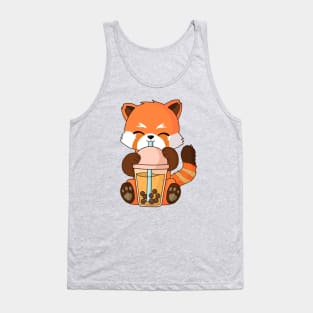 Cute Kawaii Red Panda Boba Tea Bubble Tea Anime Tank Top